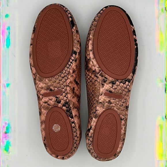 NIB Tory Burch Pink Minnie Travel Snake Print Leather Reva Ballet Flats Size 6.5 - Picture 8 of 10